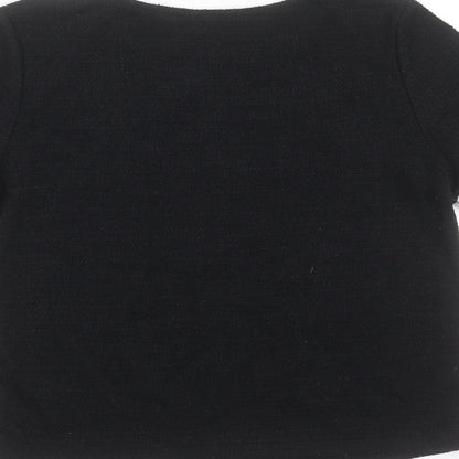 Womens UK Size S Zara Black Basic T-Shirt