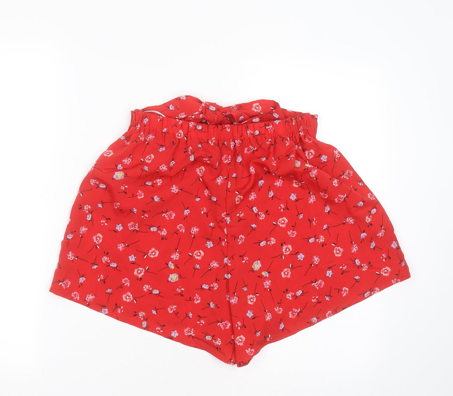 SheIn Womens Red Floral Polyester Hot Pants Shorts Size 26 in  Regular