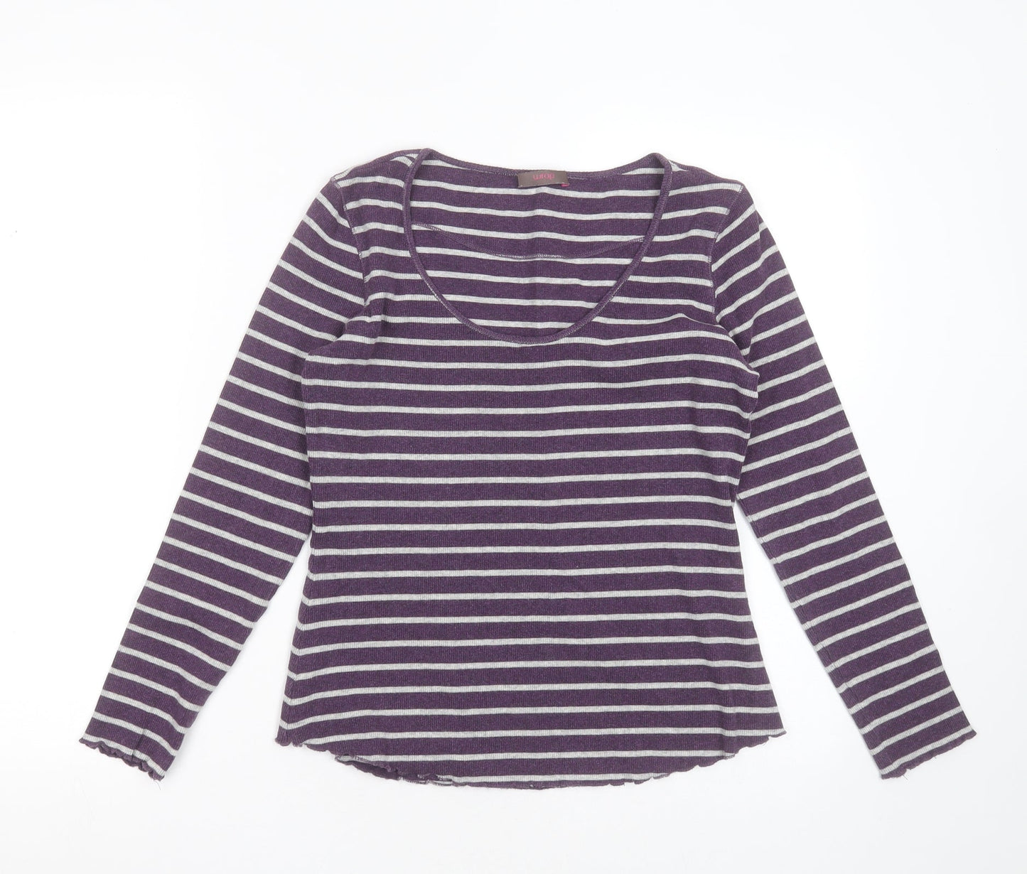 Womens UK Size 10 WRAP Purple Basic T-Shirt