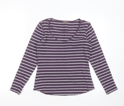 Womens UK Size 10 WRAP Purple Basic T-Shirt