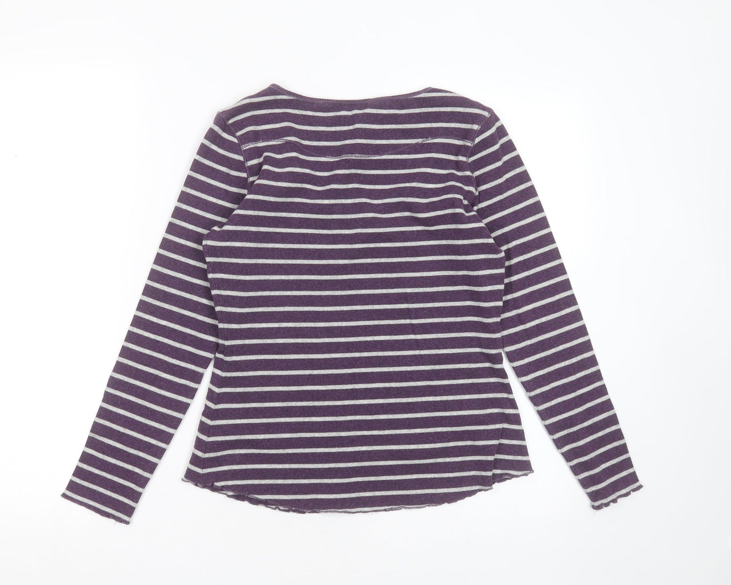 Womens UK Size 10 WRAP Purple Basic T-Shirt