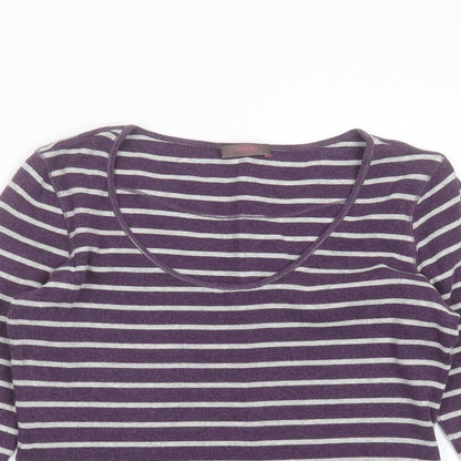 Womens UK Size 10 WRAP Purple Basic T-Shirt