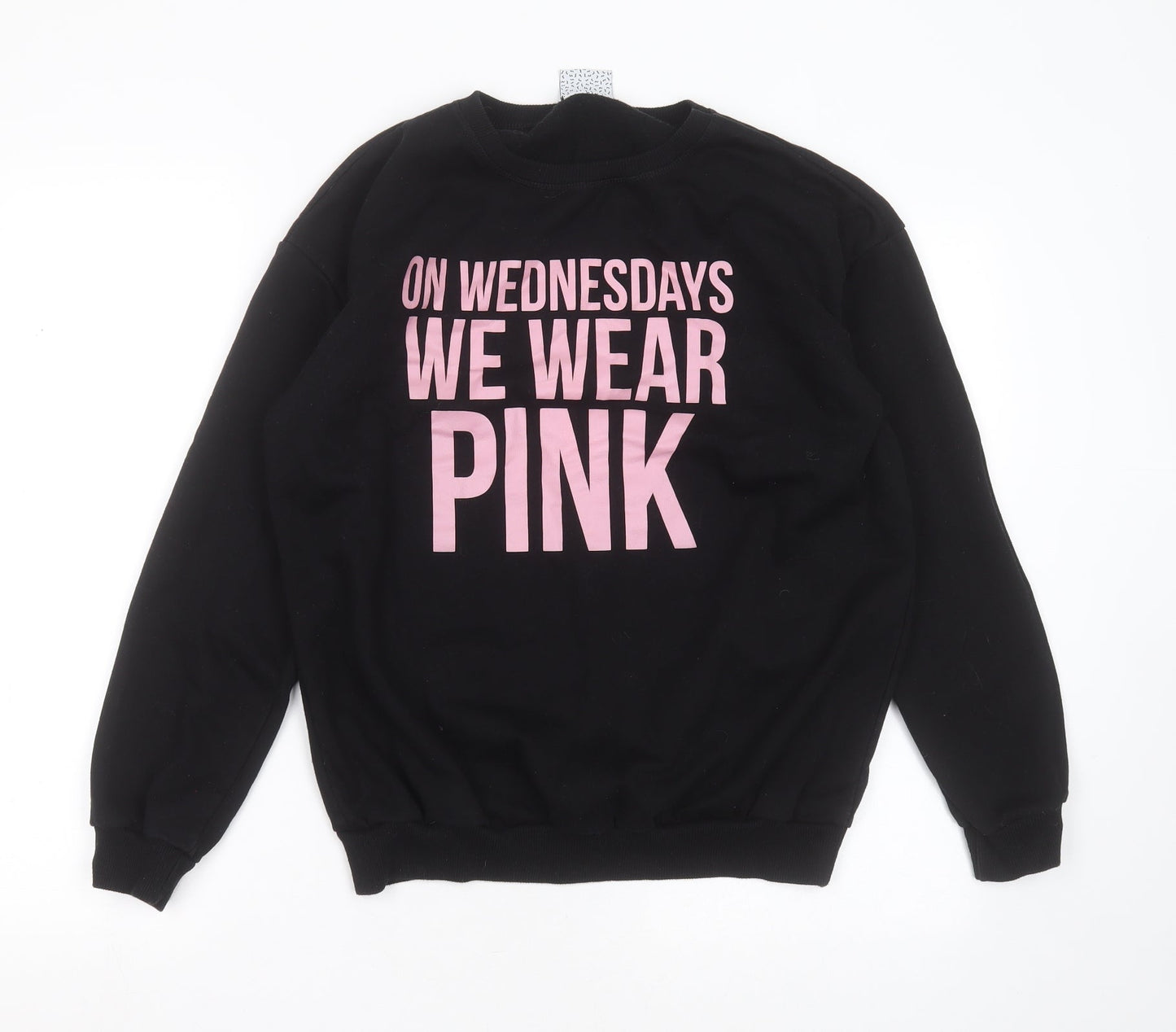 MINGA Womens Black  Cotton Pullover Sweatshirt Size M   - on Wednesdays we wear pink