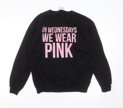 MINGA Womens Black  Cotton Pullover Sweatshirt Size M   - on Wednesdays we wear pink