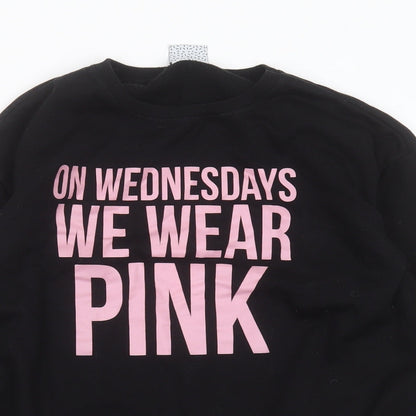 MINGA Womens Black  Cotton Pullover Sweatshirt Size M   - on Wednesdays we wear pink