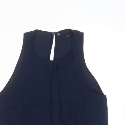 Womens UK Size S Zara Blue Basic Blouse