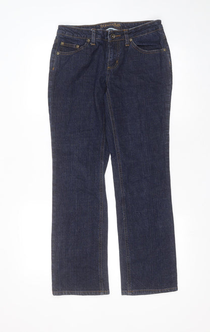 St Johns Bay Womens Blue  Cotton Straight Jeans Size 28 in L29 in Regular