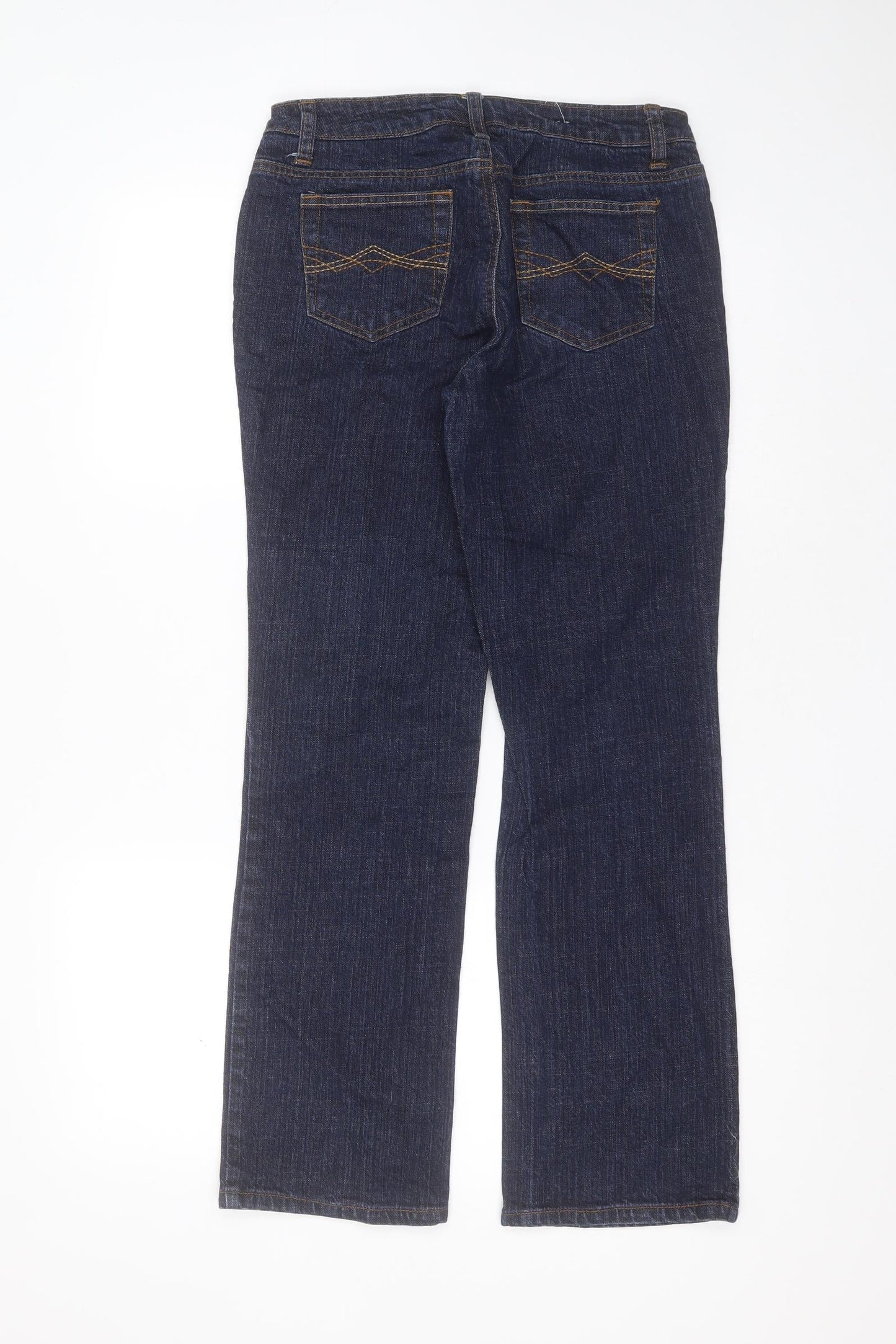 St Johns Bay Womens Blue  Cotton Straight Jeans Size 28 in L29 in Regular