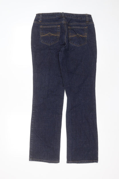St Johns Bay Womens Blue  Cotton Straight Jeans Size 28 in L29 in Regular