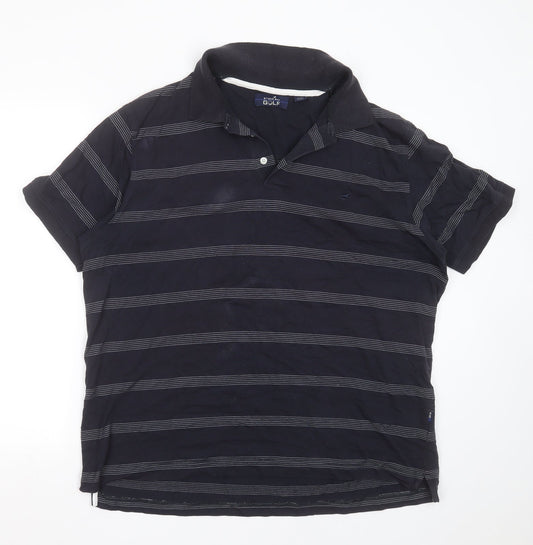 Stone Bay Golf Mens Blue Striped Cotton  Polo Size XL Collared