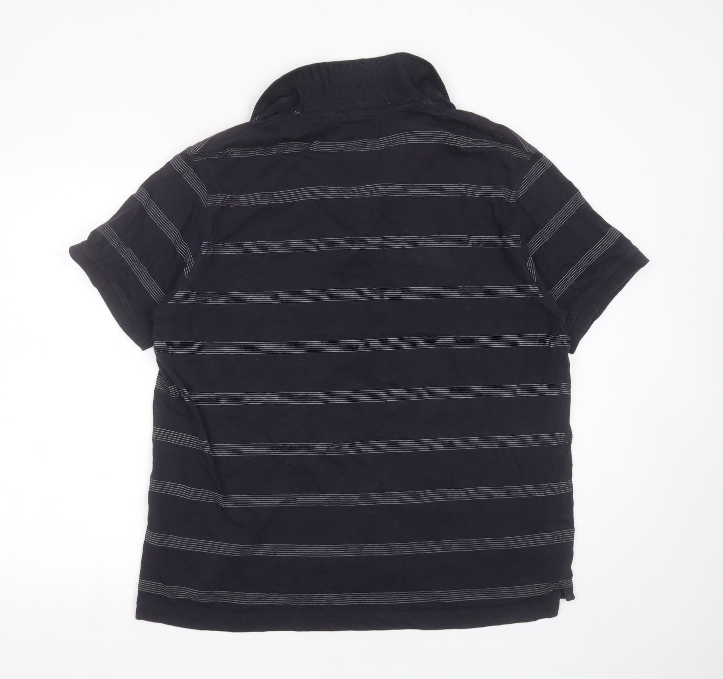 Stone Bay Golf Mens Blue Striped Cotton  Polo Size XL Collared