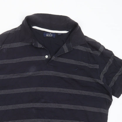 Stone Bay Golf Mens Blue Striped Cotton  Polo Size XL Collared