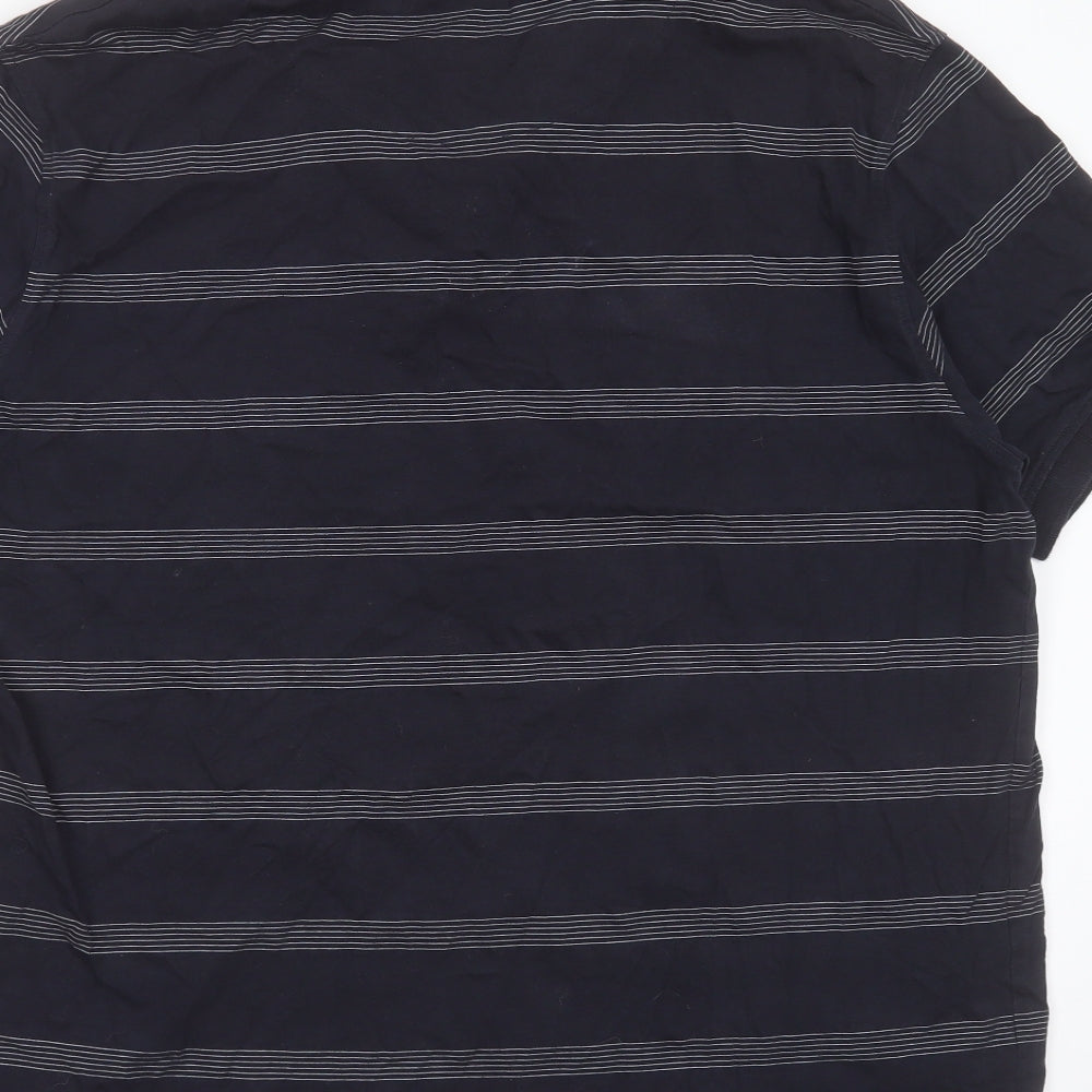 Stone Bay Golf Mens Blue Striped Cotton  Polo Size XL Collared