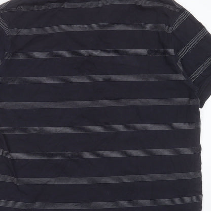 Stone Bay Golf Mens Blue Striped Cotton  Polo Size XL Collared