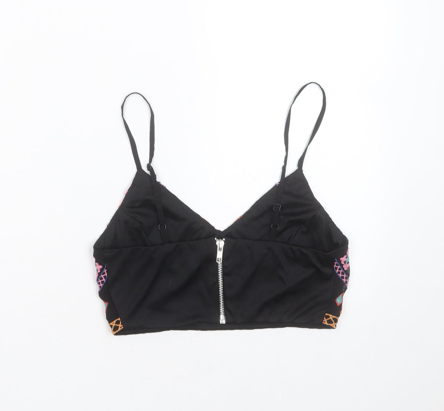 Womens UK Size 8 Missguided Black Cropped Blouse