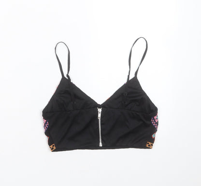 Womens UK Size 8 Missguided Black Cropped Blouse