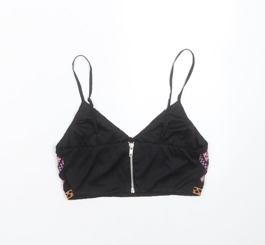 Womens UK Size 8 Missguided Black Cropped Blouse