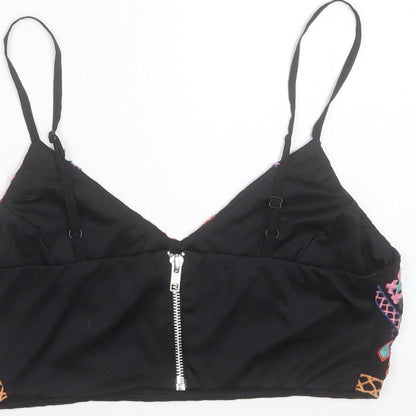 Womens UK Size 8 Missguided Black Cropped Blouse