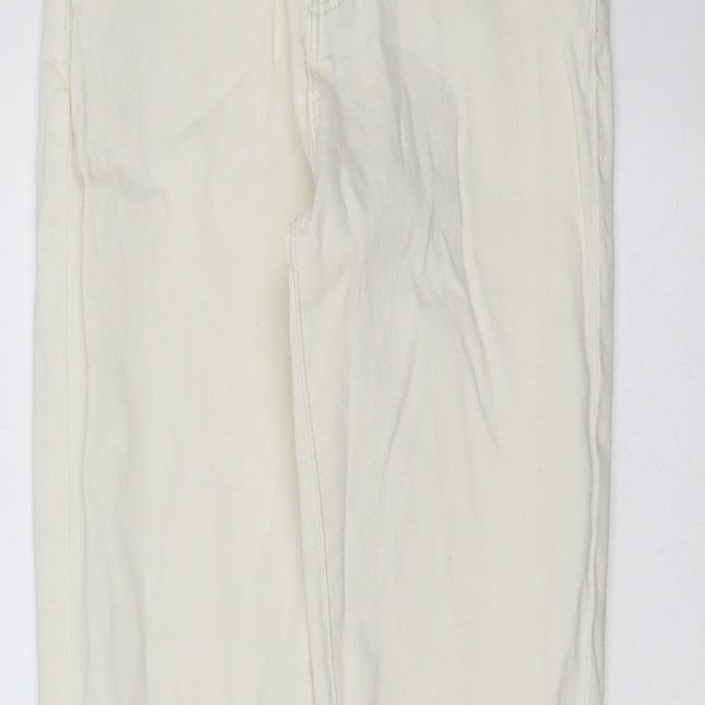 Glamorous Womens White  Cotton Skinny Jeans Size XS L30 in Extra-Slim Zip