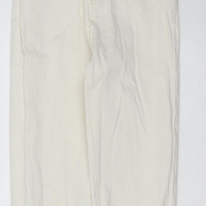 Glamorous Womens White  Cotton Skinny Jeans Size XS L30 in Extra-Slim Zip
