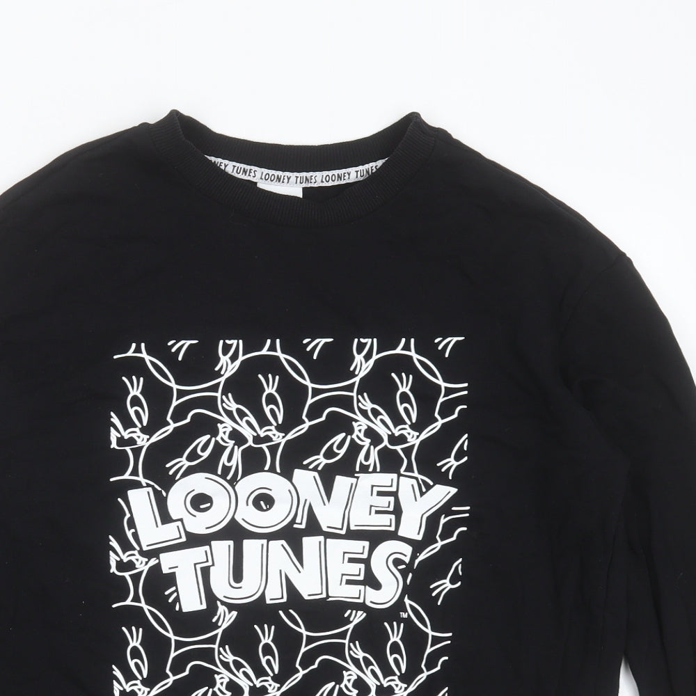 George Womens Black  Cotton Pullover Sweatshirt Size S   - looney tunes