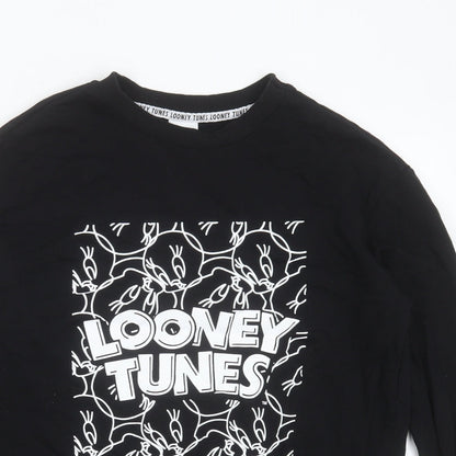 George Womens Black  Cotton Pullover Sweatshirt Size S   - looney tunes
