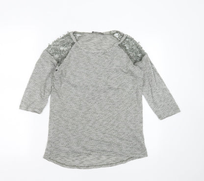 George Womens Green Round Neck  Polyester Pullover Jumper Size 8   - Embroidered detail