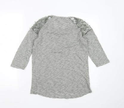 George Womens Green Round Neck  Polyester Pullover Jumper Size 8   - Embroidered detail