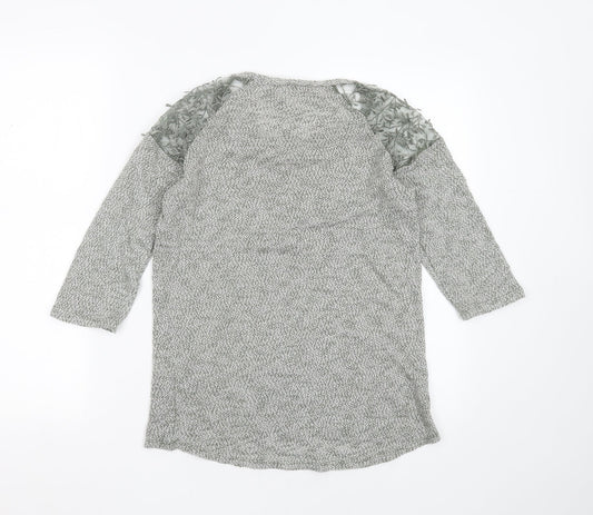 George Womens Green Round Neck  Polyester Pullover Jumper Size 8   - Embroidered detail