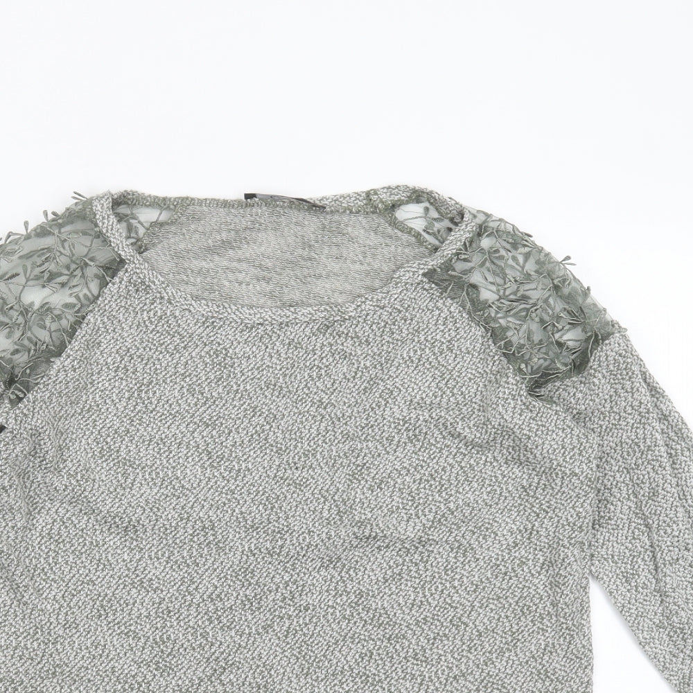 George Womens Green Round Neck  Polyester Pullover Jumper Size 8   - Embroidered detail