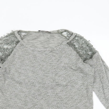 George Womens Green Round Neck  Polyester Pullover Jumper Size 8   - Embroidered detail