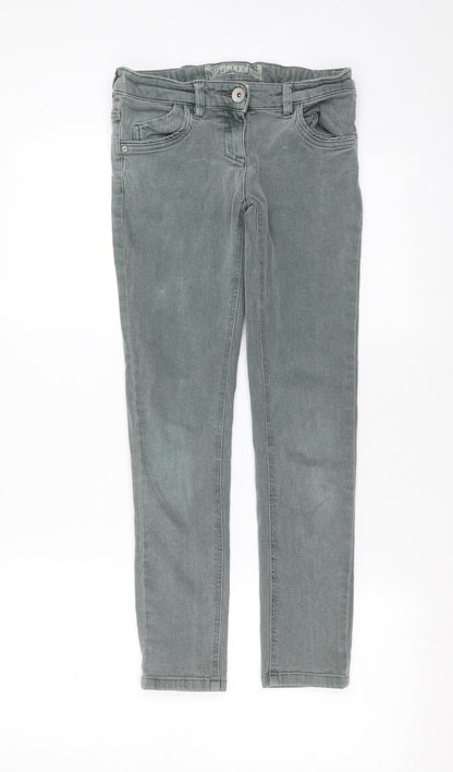 NEXT Girls Green  Cotton Skinny Jeans Size 10 Years  Extra-Slim