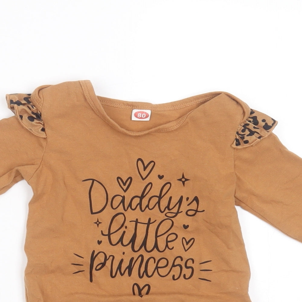 SheIn Girls Brown  Cotton Babygrow One-Piece Size 12 Months   - daddys little princess