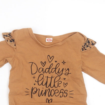 SheIn Girls Brown  Cotton Babygrow One-Piece Size 12 Months   - daddys little princess