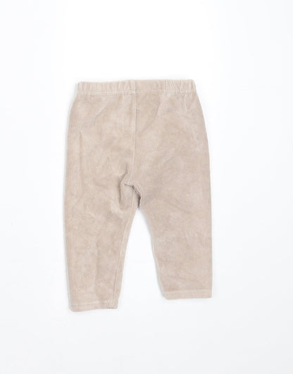 Preworn Baby Beige  Cotton  Trousers Size 9 Months   - leggings