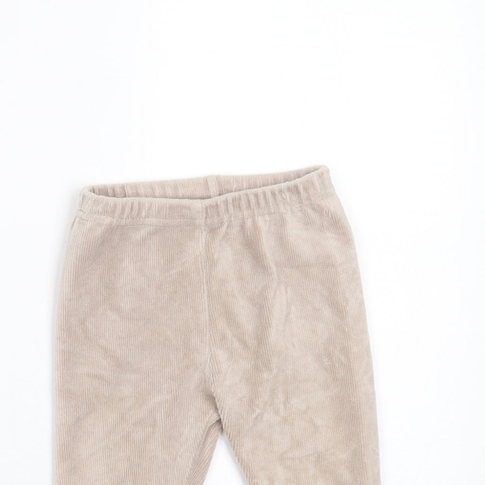 Preworn Baby Beige  Cotton  Trousers Size 9 Months   - leggings