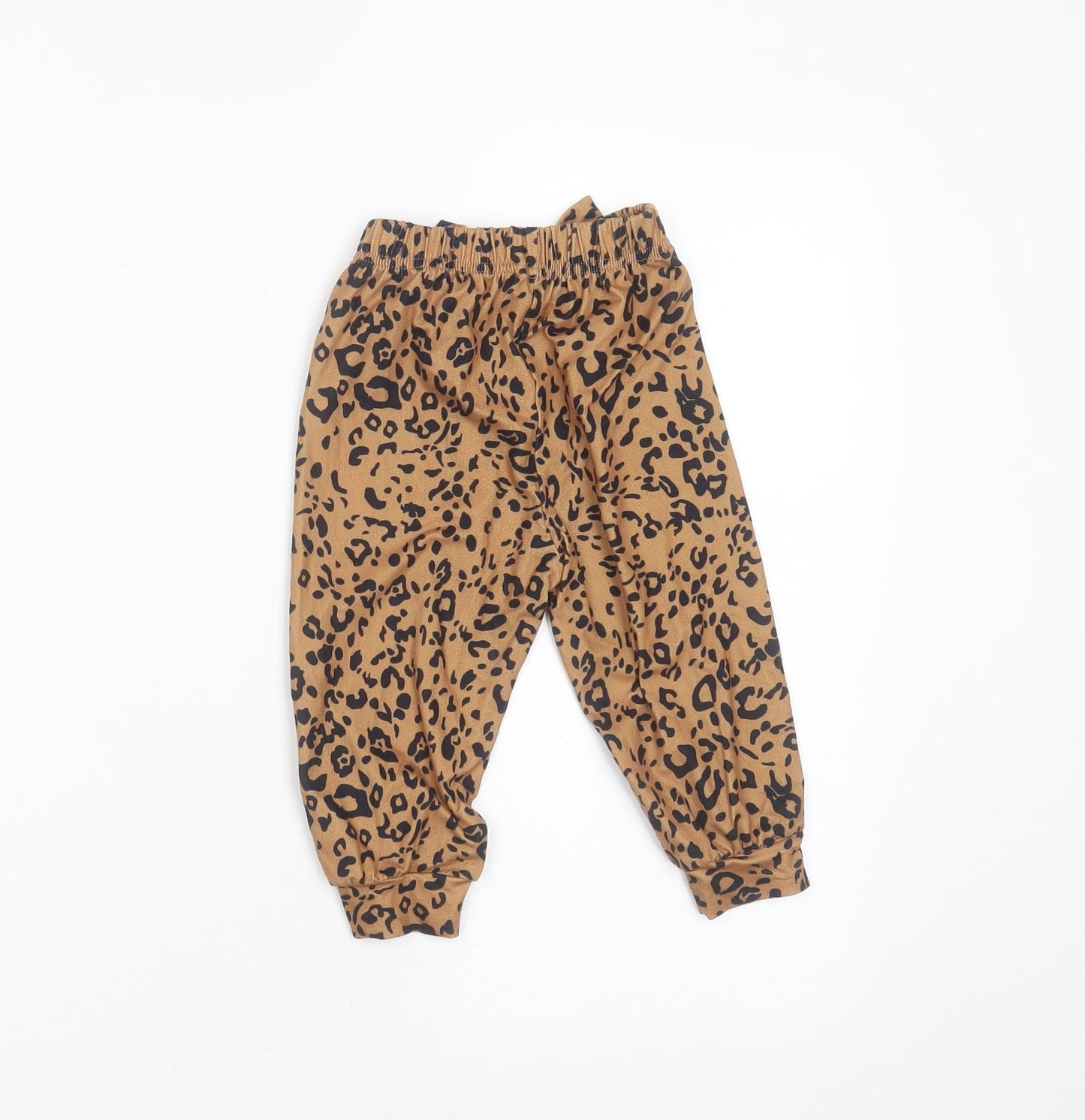 SheIn Girls Brown Animal Print Cotton  Trousers Size 12 Months