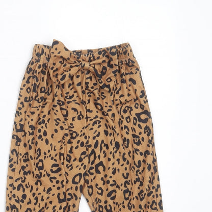 SheIn Girls Brown Animal Print Cotton  Trousers Size 12 Months
