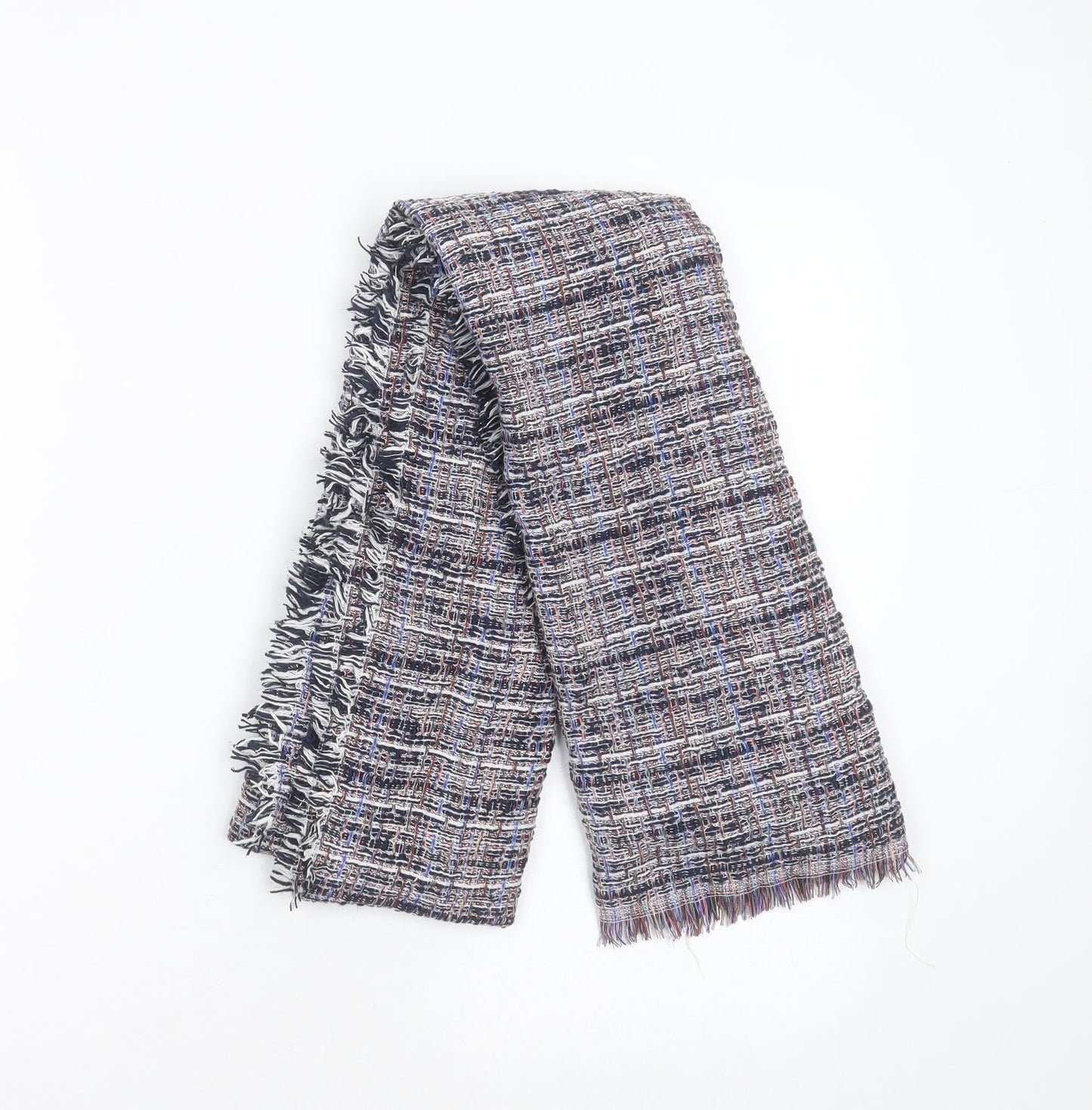 Preworn Womens Blue Check Polyester  Shawl/Wrap