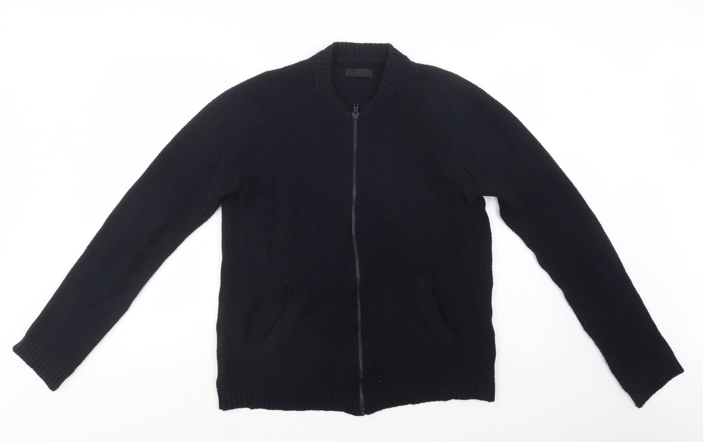 ASOS Mens Blue Collared  Cotton Full Zip Jumper Size L