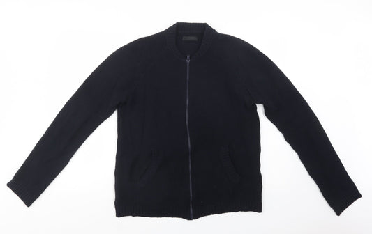 ASOS Mens Blue Collared  Cotton Full Zip Jumper Size L