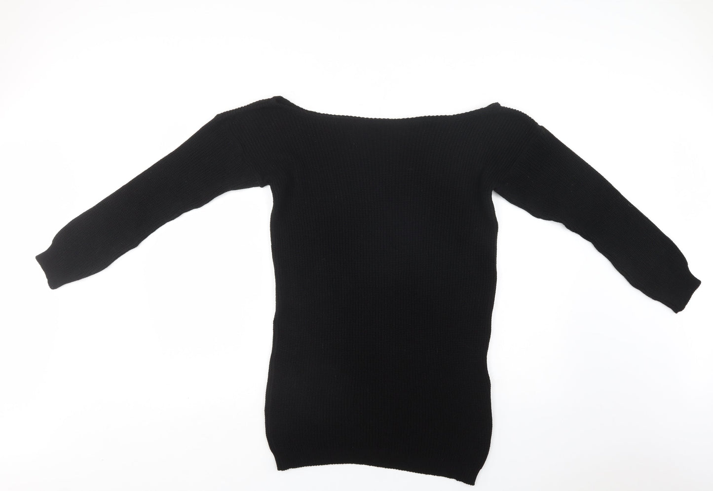 PRETTYLITTLETHING Womens Black  Acrylic Jumper Dress  Size S  Off the Shoulder