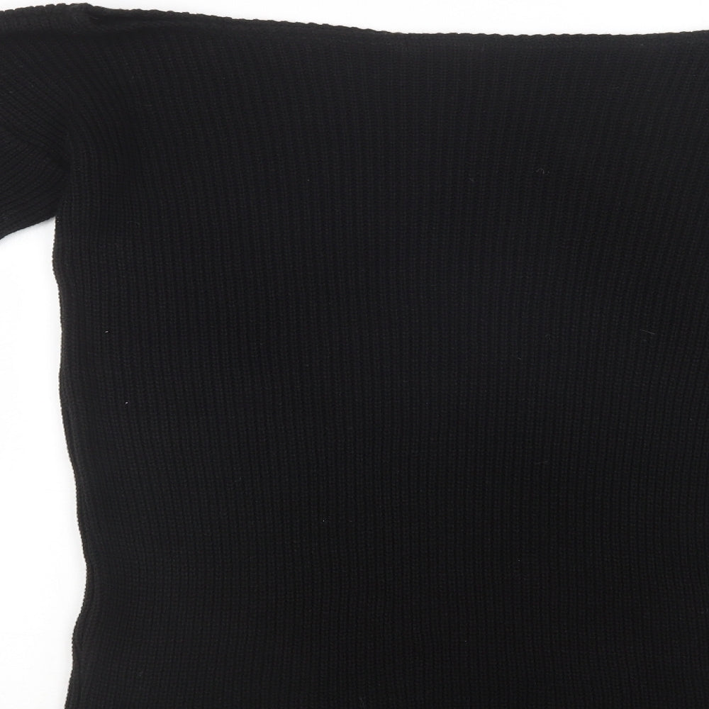PRETTYLITTLETHING Womens Black  Acrylic Jumper Dress  Size S  Off the Shoulder