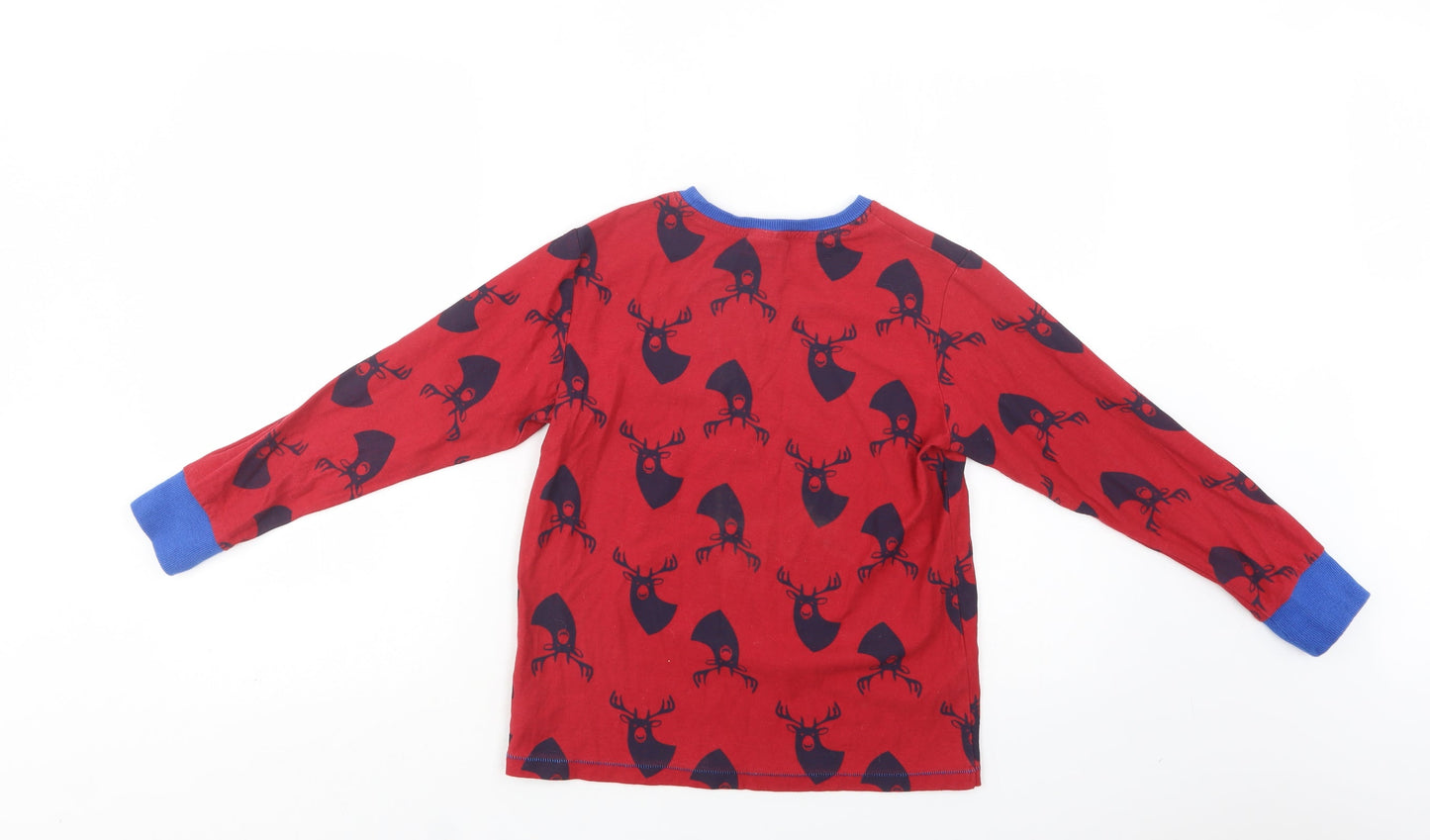 NEXT Boys Red Geometric Cotton  Pyjama Top Size 10 Years   - Stag Print