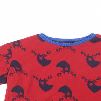NEXT Boys Red Geometric Cotton  Pyjama Top Size 10 Years   - Stag Print