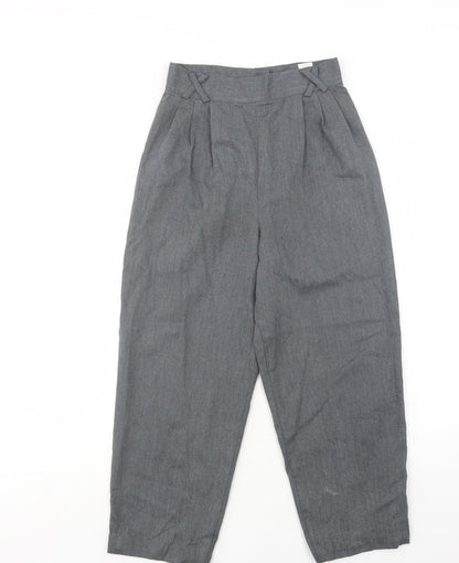 Tesco Boys Grey  Polyester Dress Pants Trousers Size 10 Years  Regular Button