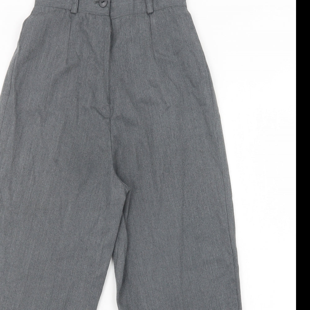 Tesco Boys Grey  Polyester Dress Pants Trousers Size 10 Years  Regular Button