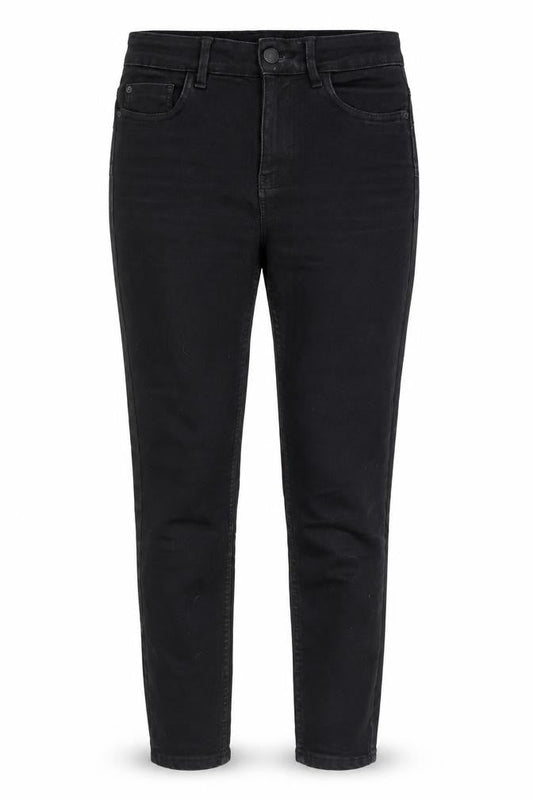 Front view of New Look women’s black cotton jegging jeans, size UK 6, 29-inch leg regular button
