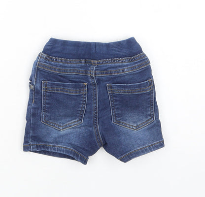 Matalan Baby Blue  Cotton Cropped Jeans Size 12-18 Months  Drawstring