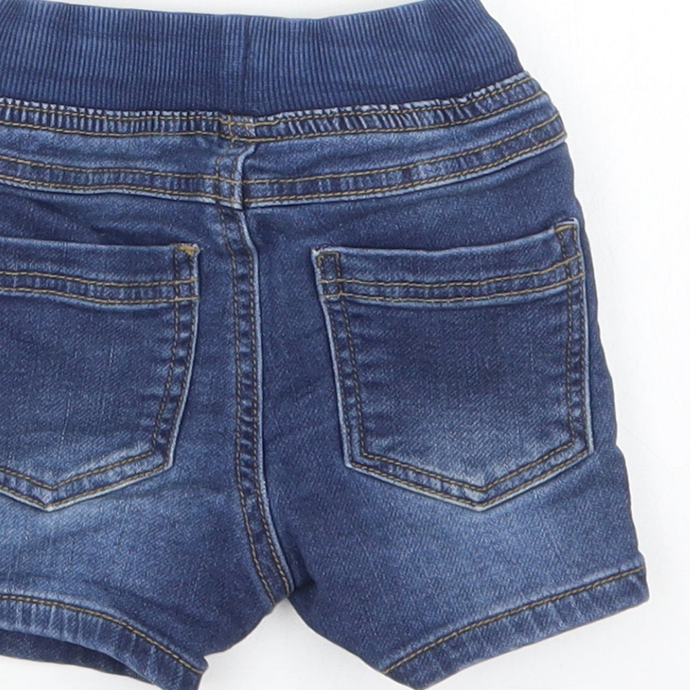 Matalan Baby Blue  Cotton Cropped Jeans Size 12-18 Months  Drawstring